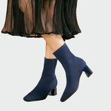 Dolores - Beige Stretch Ankle Boots
