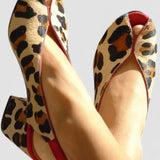 Sinéad - Scarlet Leopard Print Sandals
