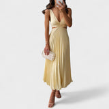 Maureen - Midi Dress with Pleated Design
