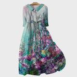 Niamh - Elegant Artistic Maxi Dress