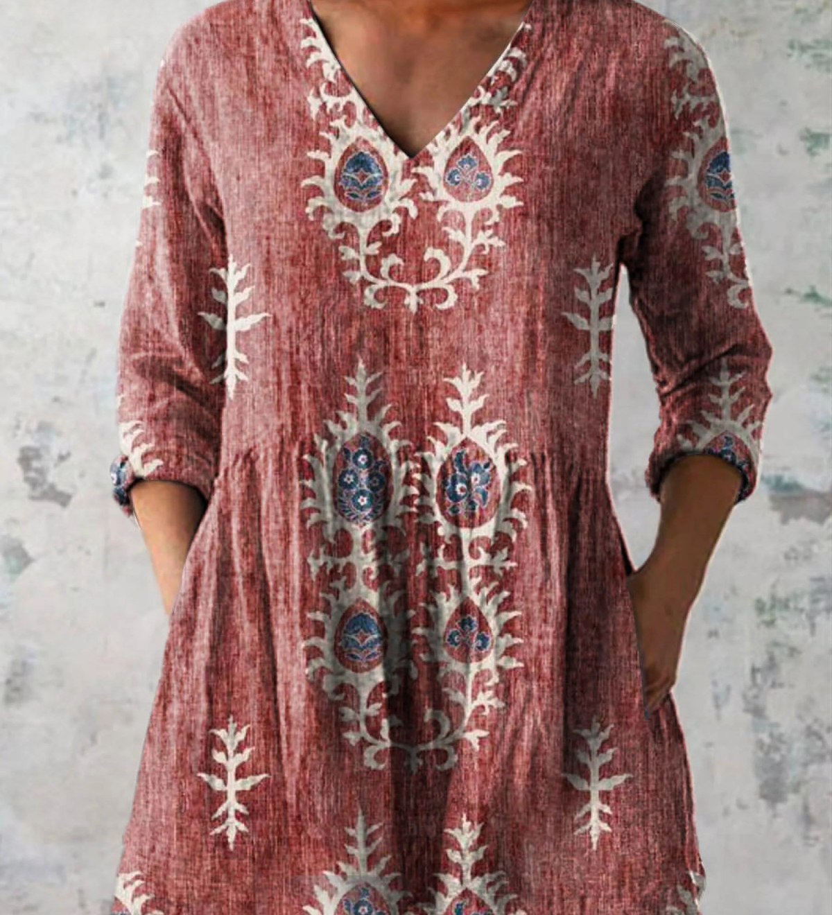 Roisin | V-Neck Long Blouse