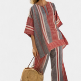Saoirse - Elegant Striped Ensemble