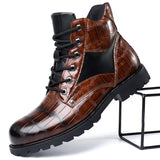 Killian - Chic Crocodile-Patterned Boots