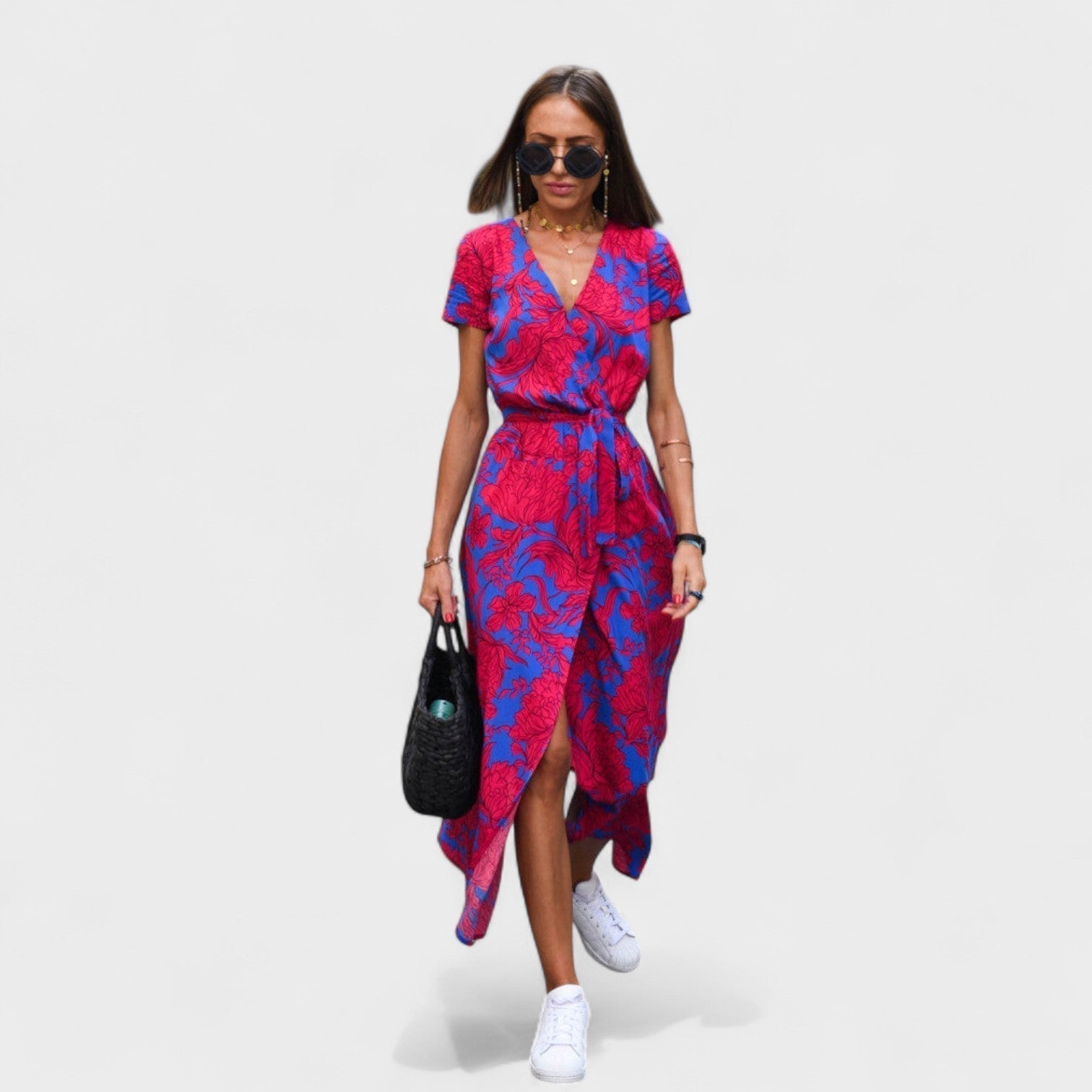 Ailís - Floral Print Crossed Dress