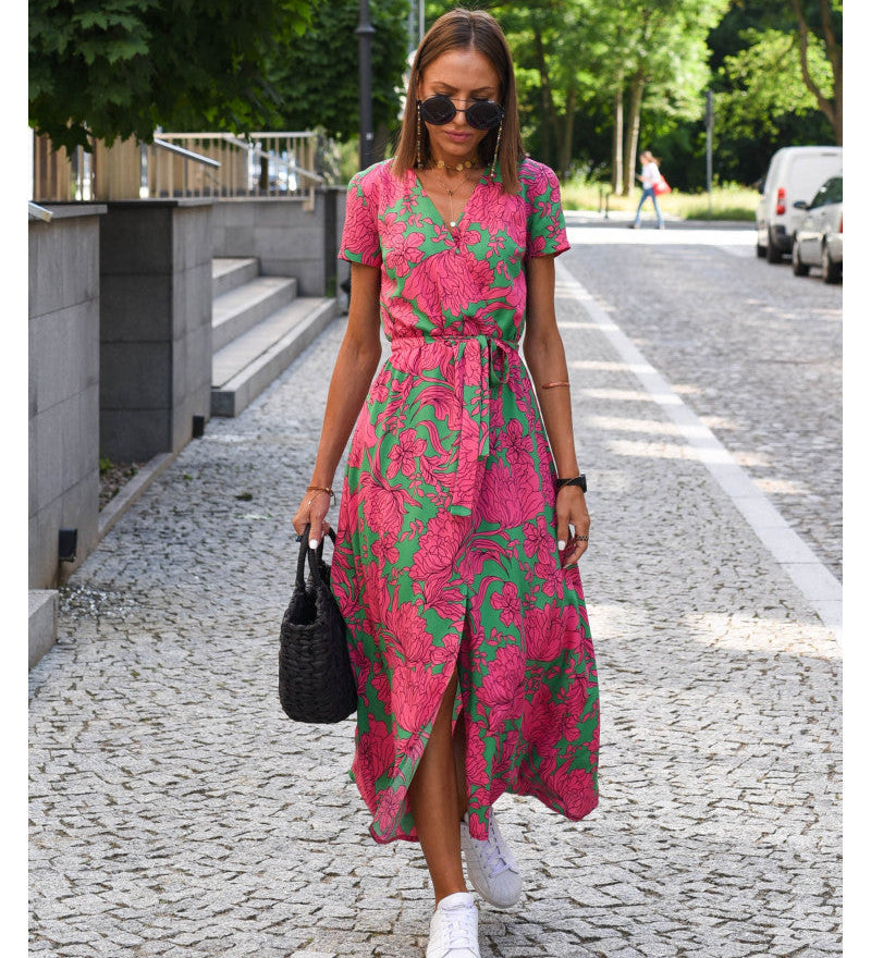 Medbh - Midi Dress with Floral Design