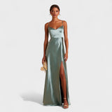 Anaïs - Satin Sweetheart Slit Gown