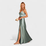 Anaïs - Satin Sweetheart Slit Gown