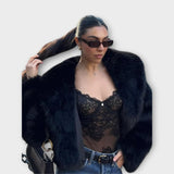 Juliette - Faux Fur Wide-Collar Coat