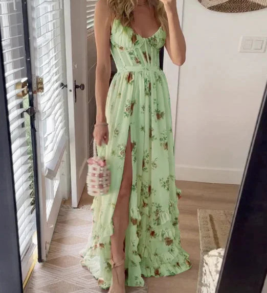 Brighid - Floral Print Midi Dress