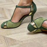 Dearbhla - Patchwork Pumps with T-Strap