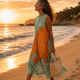 Noreen - Oceanic Boho Midi Dress