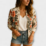 Rita - Floral Print Bomber Jacket