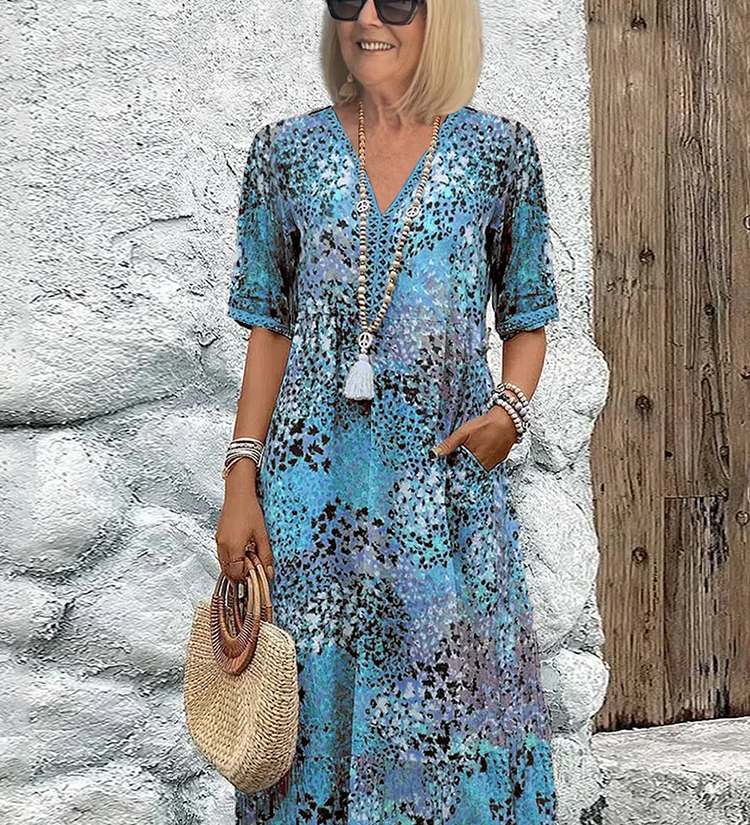 Aoibhín - V-Neck Lightweight Midi Dress
