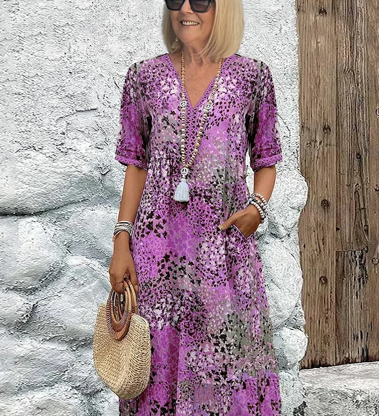 Aoibhín - V-Neck Lightweight Midi Dress