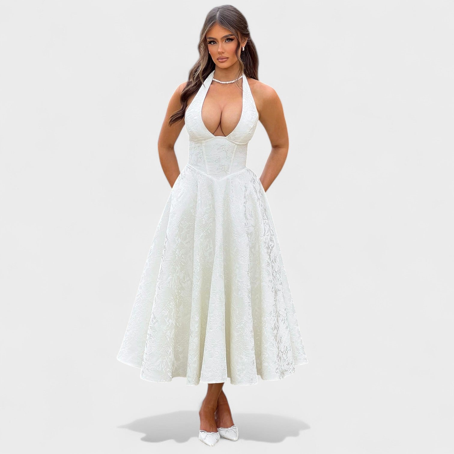 Bridie - Stylish Textured Midi Dress